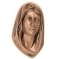 Wall plate Virgin Mary 10x17cm - 3,9x6,6in Bronze ornament for tombstone 3011