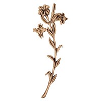 Wall plate lily 42,5cm - 16,75in Bronze ornament for tombstone 3011