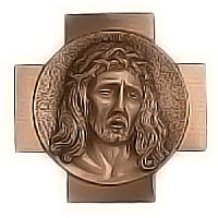 Wall plate Jesus Christ 18x18cm - 7x7in Bronze ornament for tombstone 3014