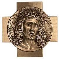 Placa de pared Cristo 18x18cm Aplicación en bronce para lápida 3014