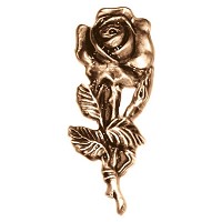 Wall plate rose 10x4cm - 4x1,5in Bronze ornament for tombstone 3022