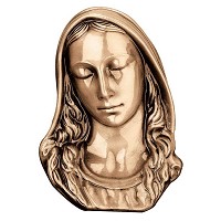 Wall plate Virgin Mary 17x12cm - 6,75x4,75in Bronze ornament for tombstone 3048