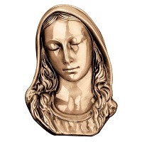 Placa de pared La Virgen 17x12cm Aplicación en bronce para lápida 3048