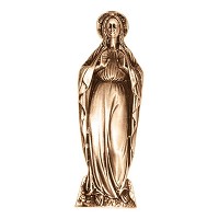 Wall plate Virgin Mary 19,5x8cm - 7,5x3in Bronze ornament for tombstone 3052