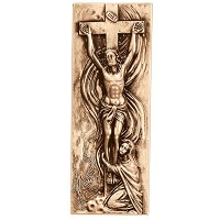 Wall plate Jesus Christ 15x5,5cm - 6x2in Bronze ornament for tombstone 3064