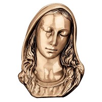 Wall plate Virgin Mary 18x9cm - 7x3,5in Bronze ornament for tombstone 3074