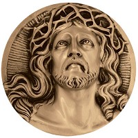 Wall plate Jesus Christ Ø27cm - Ø10,6in Bronze ornament for tombstone 3076