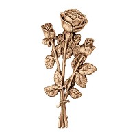 Placa de pared rosas 18cm Aplicación en bronce para lápida 3104