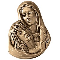 Placa de pared Pietà 7x10cm Aplicación en bronce para lápida 3116