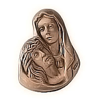 Wall plate Pietá 7x10cm - 2,7x3,9in Bronze ornament for tombstone 3116