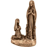 Targa Madonna di Lourdes 12x6cm Applicazione per lapide in bronzo 3117