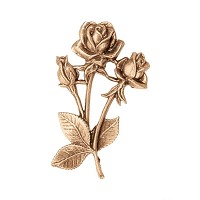 Placa de pared rosas 10cm Aplicación en bronce para lápida 3127