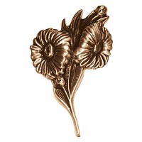 Wall plate flowers 13,5x12cm - 5,3x4,75in Bronze ornament for tombstone 3134