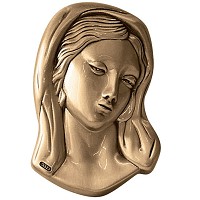 Wall plate Virgin Mary 4x6cm - 1,5x2,3in Bronze ornament for tombstone 3135