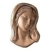 Wall plate Virgin Mary 4x6cm - 1,5x2,3in Bronze ornament for tombstone 3135