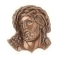 Wall plate Jesus Christ 5x6cm - 1,9x2,3in Bronze ornament for tombstone 3136
