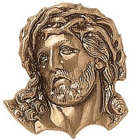 Wall plate Jesus Christ 5x6cm - 1,9x2,3in Bronze ornament for tombstone 3136