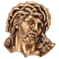 Wall plate Jesus Christ 11cm - 4,3in Bronze ornament for tombstone 3154