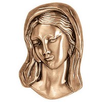 Wall plate Virgin Mary 11cm - 4,3in Bronze ornament for tombstone 3155