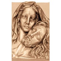 Placa de pared Pietà 27x18cm Aplicación en bronce para lápida 3164