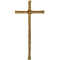Kruzifix 23,5x45cm Messing, Wandbefestigung 3538