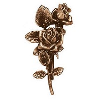 Placa de pared rosas 21cm Aplicación en bronce para lápida 3723