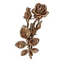 Placa de pared rosas 22cm Aplicación en bronce para lápida 3722