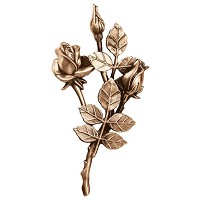 Targa rose destra 25x13cm Applicazione per lapide in bronzo 3743-DX