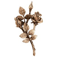 Wall plate roses left hand 25x13cm - 9,75x5in Bronze ornament for tombstone 3743-SX
