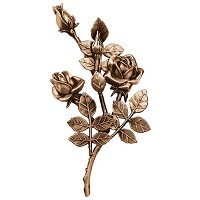 Wall plate roses right hand 30x16cm - 11,75x6,25in Bronze ornament for tombstone 3745-DX
