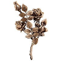 Wall plate roses right hand 30x16cm - 11,75x6,25in Bronze ornament for tombstone 3749-DX