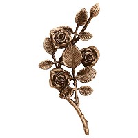 Placa de pared rosas izquierda 27x14cm Aplicación en bronce para lápida 3751-SX