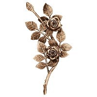 Wall plate roses right hand 28x13cm - 11x5in Bronze ornament for tombstone 3752-DX