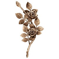 Placa de pared rosas derecha 28x13cm Aplicación en bronce para lápida 3752-DX