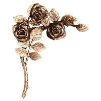 Wall plate roses left hand 24x19cm - 9,5x7,5in Bronze ornament for tombstone 3753-SX