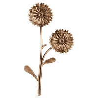 Wall plate daisies 20x10cm - 7,9x4in Bronze ornament for tombstone 3757