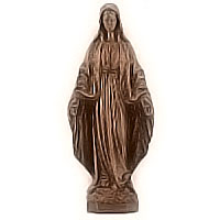 Wall plate Virgin Mary 13x36cm - 5,1x14,1in Bronze ornament for tombstone 4003/T