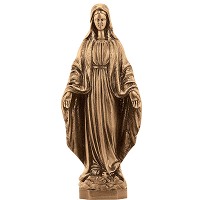 Wall plate Virgin Mary 13x36cm - 5,1x14,1in Bronze ornament for tombstone 4003/T