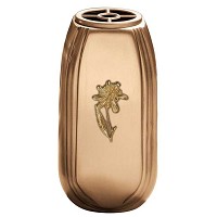 Flowers vase 20x10,5cm - 8x4in In bronze, with copper inner, wall attached 410-R1
