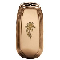 Vaso portafiori 20x10,5cm In bronzo, con interno rame, a parete 410-R1