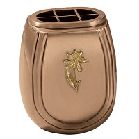 Flowers pot 17,5x14cm - 7x5,5in In bronze, with plastic inner, ground attached 712-P2
