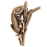 Wall plaque branch with Spanish bouquet 12x8cm - 4,7x3,1in Bronze ornament for tombstone 481020