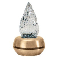 Lampe funéraire encastré, 16x9,5cm En bronze, avec flamme 50152