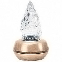Grave light recessed, 16x9,5cm-6,2x3,7in In bronze, with glass flameshade 50152