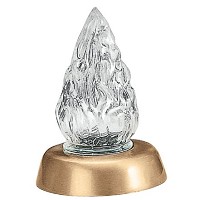Lampada votiva ad incasso 9,5x14cm In bronzo, con fiamma in vetro 50161