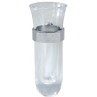 Porte orchidée 10cm Verre avec aile de acier chromé, à appliquer 50340/CR