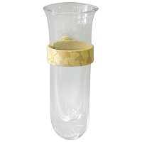 Orchid stand 10cm-3,9in In glass with Botticino marble wing, wall attached 50340/MB