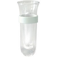 Vase Orchidee 10cm Glas mit Flügel Weiß marmor, Wandbefestigung 50340/MW