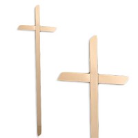Croce Nastro Liscio 45cm In bronzo, per cofano funebre OF/504