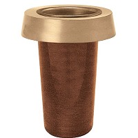 Vaso portafiori da incasso 15,5x22cm In bronzo con corpo in rame, attacco a terra 50408/R